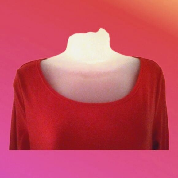 TOP/TUNIC Stretch Knit  B ZEES RED Long Sleeve SIZE Medium NEVER WORN - Picture 1 of 3